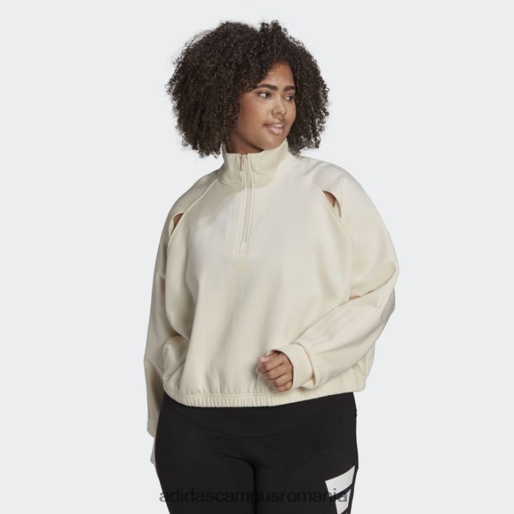 adidas campus romania pulover fleece hyperglam (plus marime) alb femei alb J266N23158