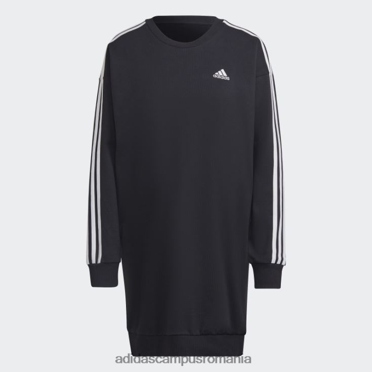 adidas campus romania rochie neagra essentials cu 3 dungi femei alb negru J266N210457