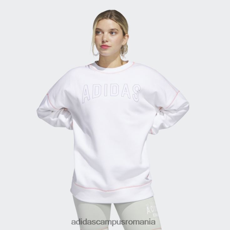 adidas campus romania sport statement boyfriend crew hanorac alb adidas femei alb J266N29690