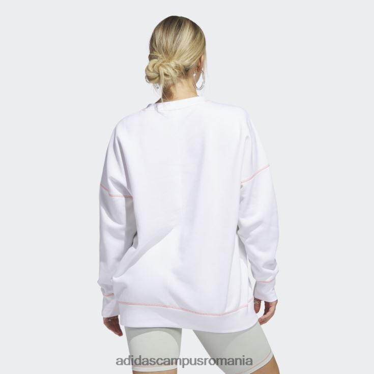 adidas campus romania sport statement boyfriend crew hanorac alb adidas femei alb J266N29690