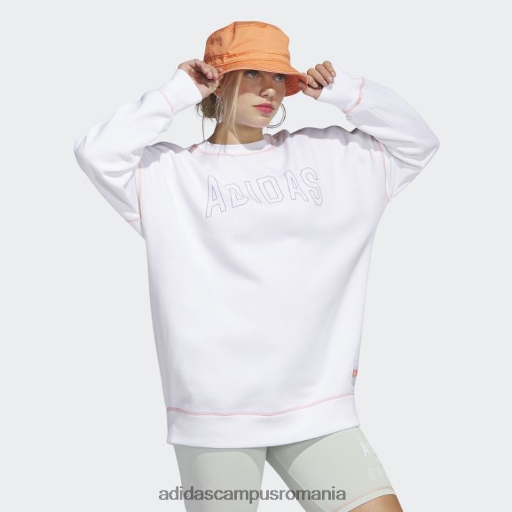 adidas campus romania sport statement boyfriend crew hanorac alb adidas femei alb J266N29690