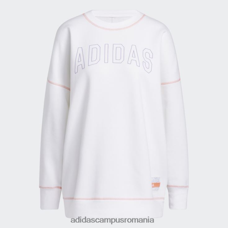 adidas campus romania sport statement boyfriend crew hanorac alb adidas femei alb J266N29690