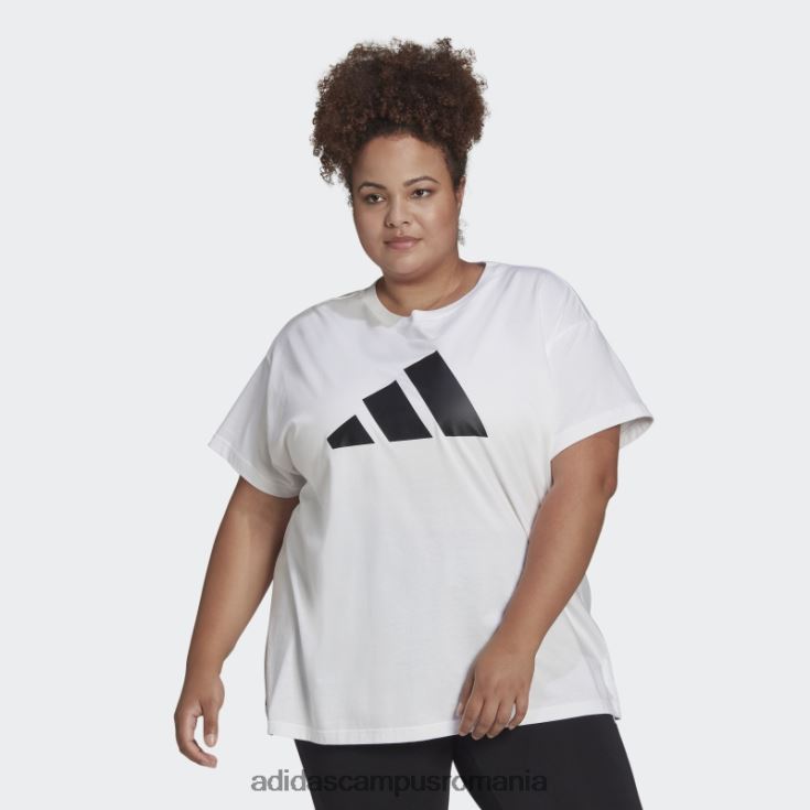 adidas campus romania sportswear future icons logo tricou (plus marime) alb fierbinte femei alb J266N23168