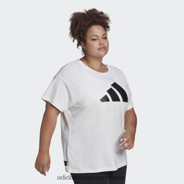 adidas campus romania sportswear future icons logo tricou (plus marime) alb fierbinte femei alb J266N23168