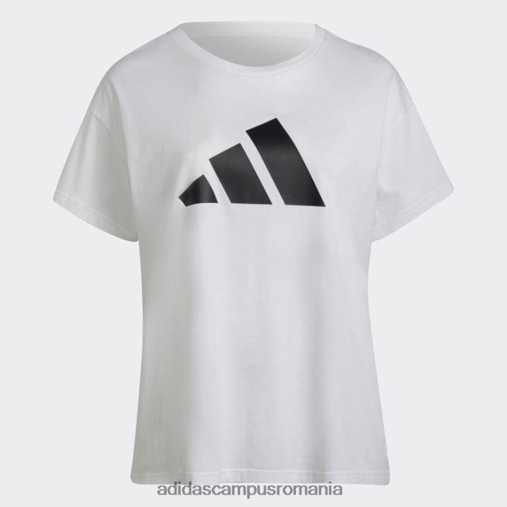 adidas campus romania sportswear future icons logo tricou (plus marime) alb fierbinte femei alb J266N23168