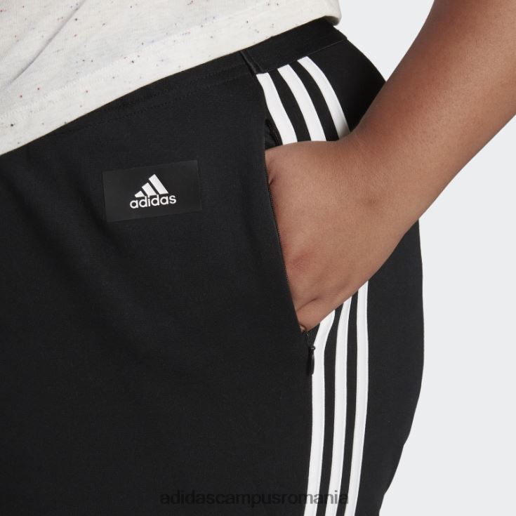 adidas campus romania sportswear future icons pantaloni skinny cu 3 dungi (plus marime) negri femei negru J266N210691