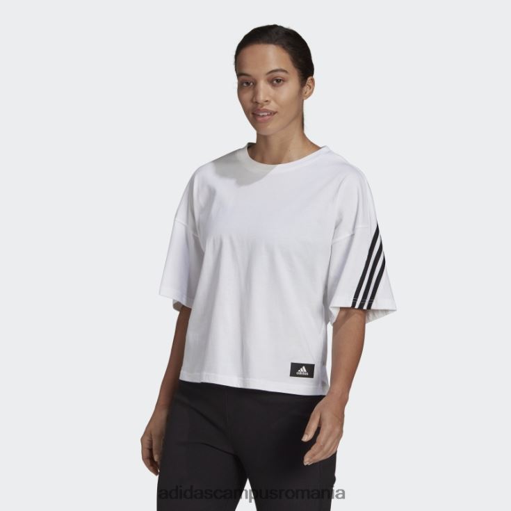 adidas campus romania sportswear future icons tricou cu 3 dungi alb fierbinte femei alb J266N23706