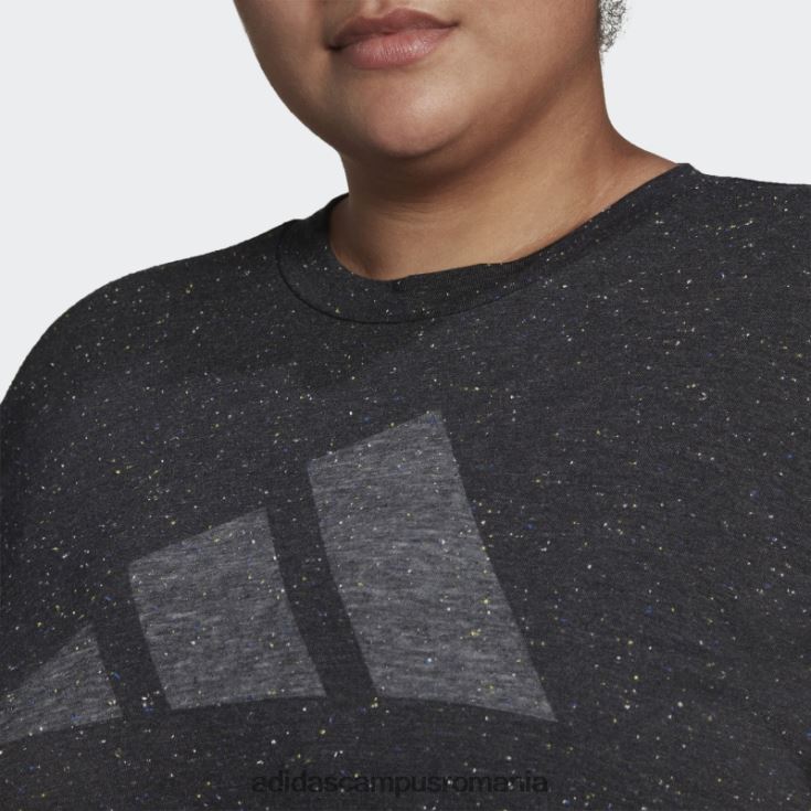 adidas campus romania sportswear future icons winners 3.0 tee (plus size) black melange fashion femei melange negru J266N23709