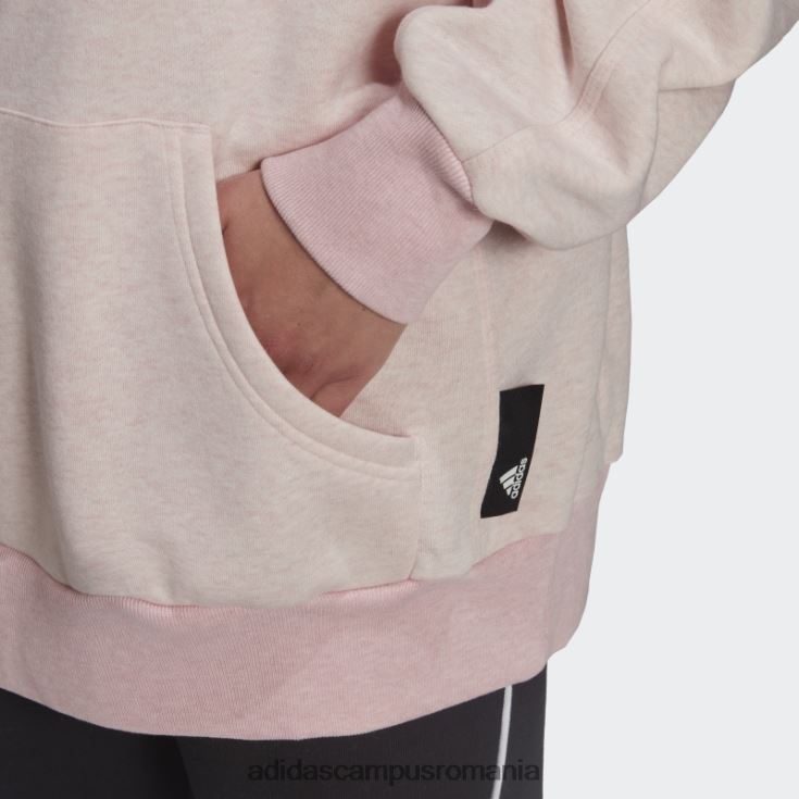 adidas campus romania sportswear studio lounge fleece hanorac roz botanic fierbinte mel femei roz botanic mel J266N217548