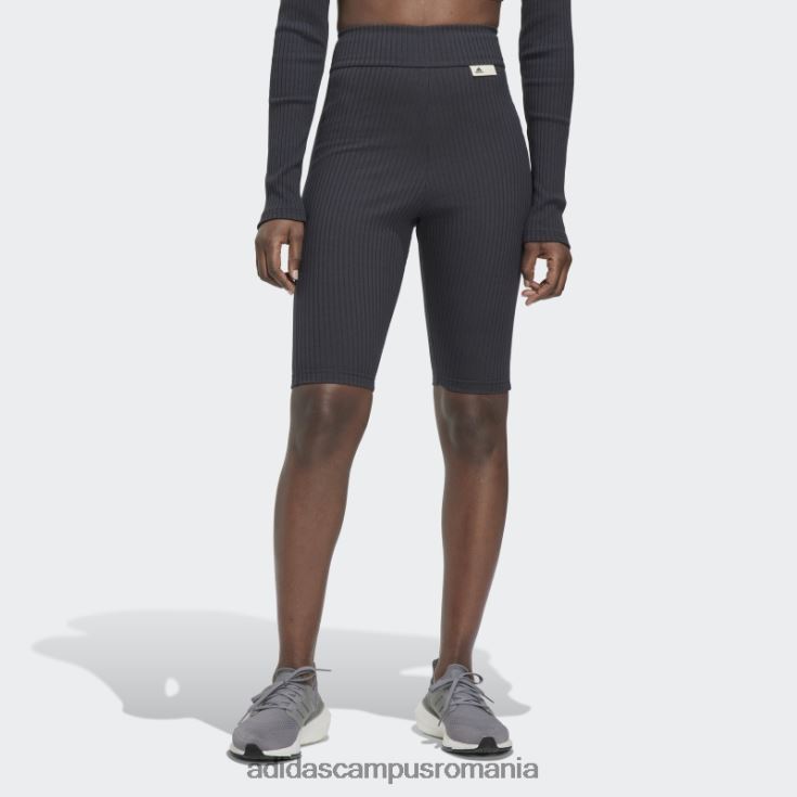 adidas campus romania studio lounge pantaloni scurți cu nervuri carbon femei carbon J266N22924