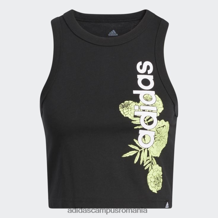 adidas campus romania superher floral graphic crop muscle tank negru femei alb negru J266N210567