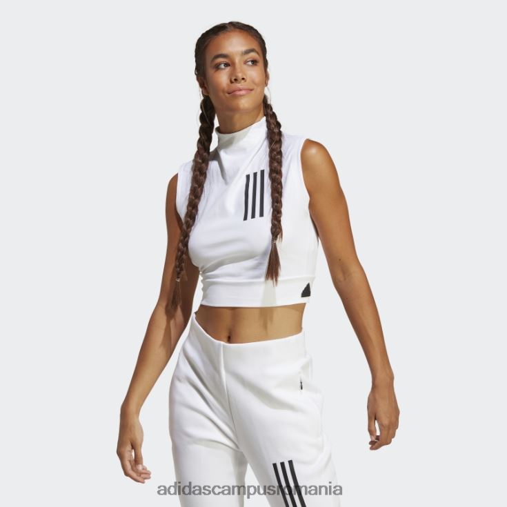 adidas campus romania top cropped fără mâneci mission victory alb femei alb J266N29686