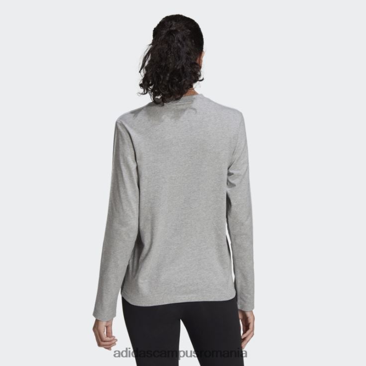 adidas campus romania top cu mânecă lungă cu 3 dungi gri mediu femei gri mediu/alb J266N216610