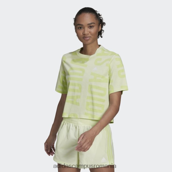 adidas campus romania tricou crop supradimensionat essentials lime femei lămâie verde J266N210591