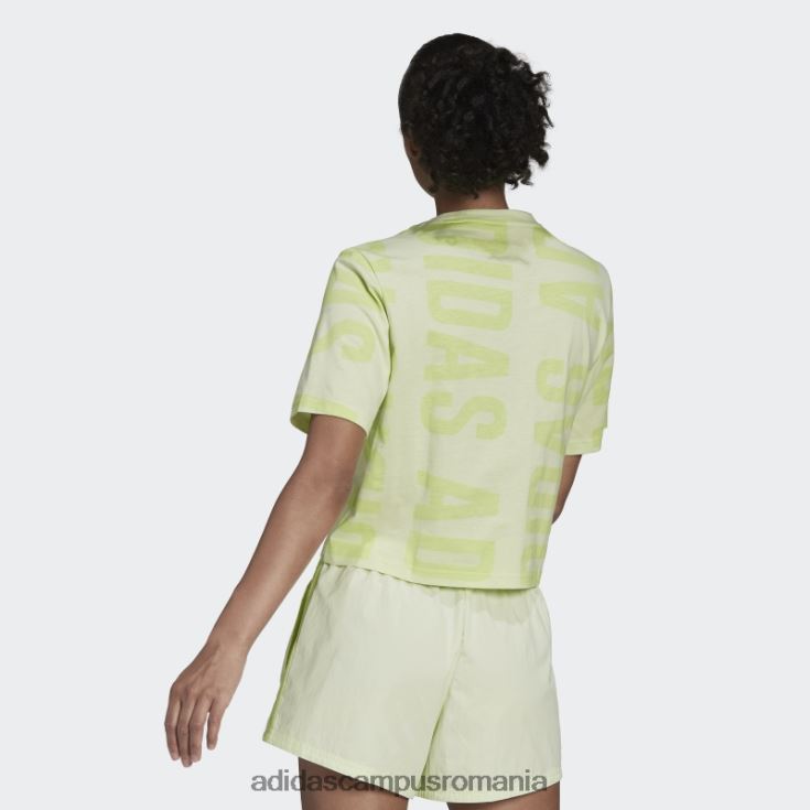 adidas campus romania tricou crop supradimensionat essentials lime femei lămâie verde J266N210591