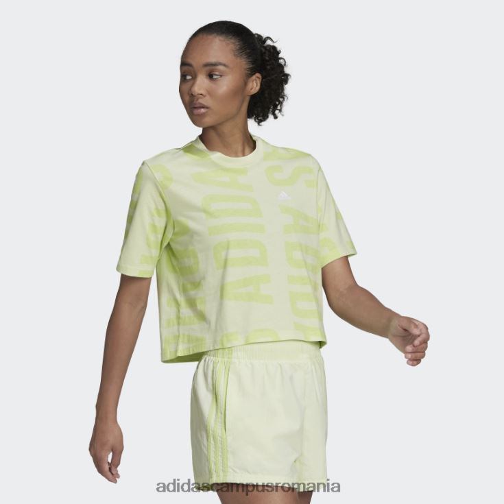 adidas campus romania tricou crop supradimensionat essentials lime femei lămâie verde J266N210591