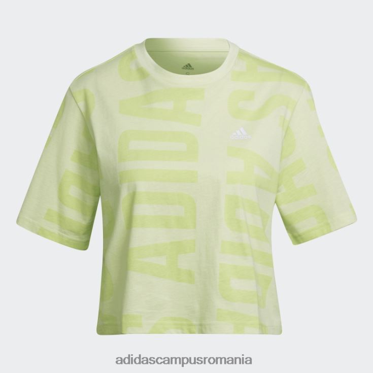 adidas campus romania tricou crop supradimensionat essentials lime femei lămâie verde J266N210591