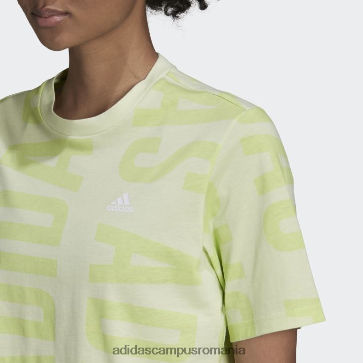 adidas campus romania tricou crop supradimensionat essentials lime femei lămâie verde J266N210591