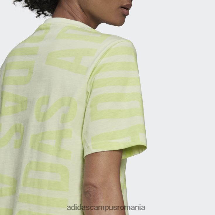 adidas campus romania tricou crop supradimensionat essentials lime femei lămâie verde J266N210591