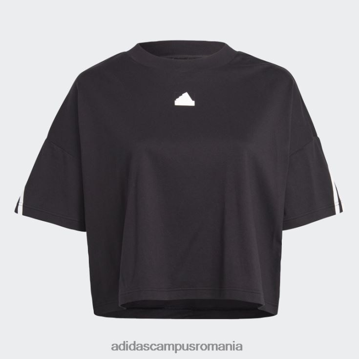 adidas campus romania tricou cu 3 dungi cu icoane de viitor negru (mărime plus) femei negru J266N29046