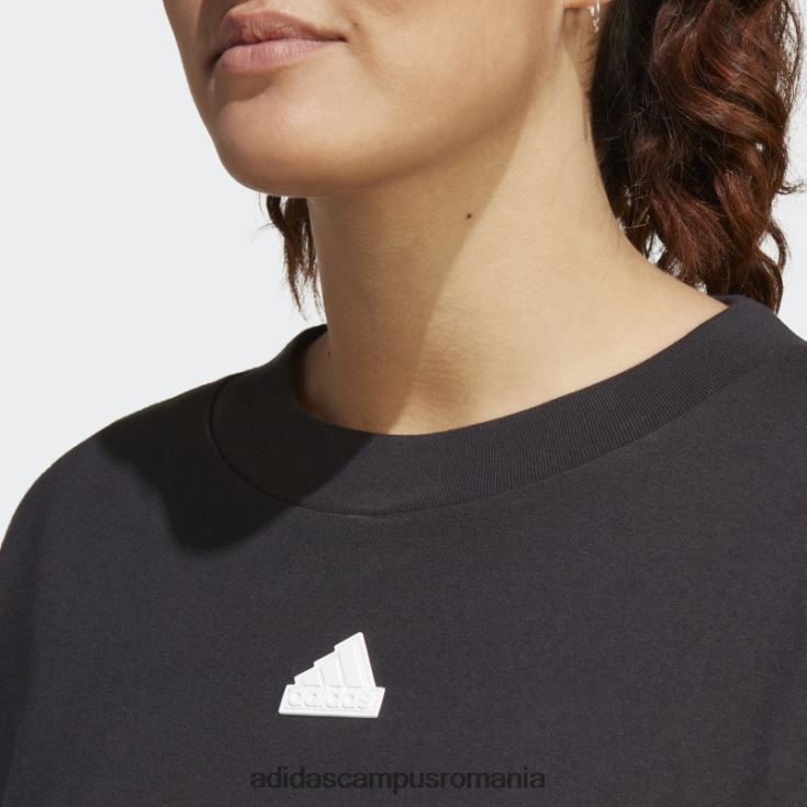 adidas campus romania tricou cu 3 dungi cu icoane de viitor negru (mărime plus) femei negru J266N29046