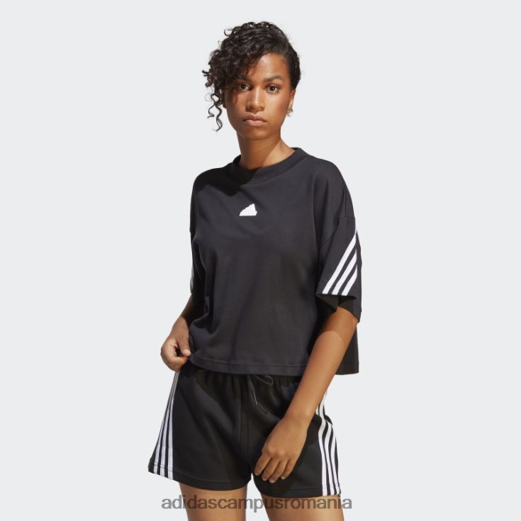 adidas campus romania tricou cu 3 dungi cu icoane viitoare negre femei negru J266N29508