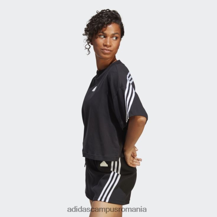 adidas campus romania tricou cu 3 dungi cu icoane viitoare negre femei negru J266N29508