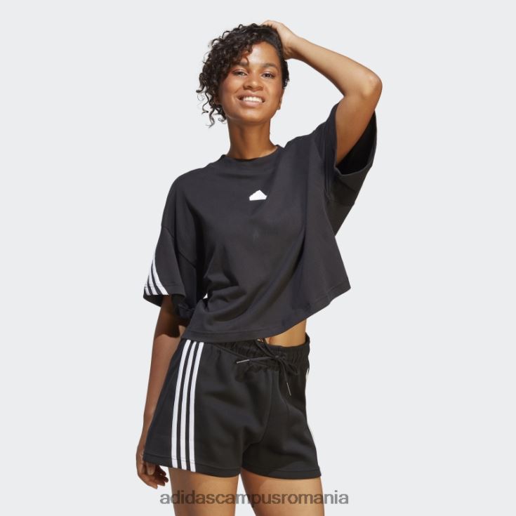 adidas campus romania tricou cu 3 dungi cu icoane viitoare negre femei negru J266N29508