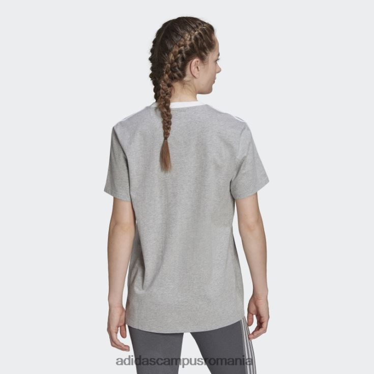 adidas campus romania tricou cu 3 dungi gri mediu essentials femei gri mediu/alb J266N216990