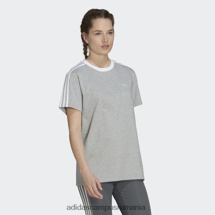 adidas campus romania tricou cu 3 dungi gri mediu essentials femei gri mediu/alb J266N216990