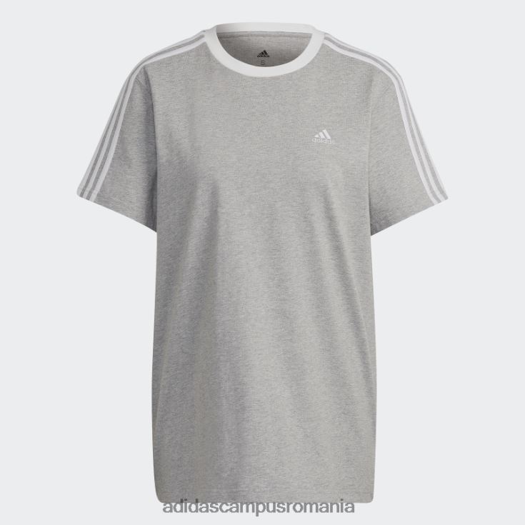 adidas campus romania tricou cu 3 dungi gri mediu essentials femei gri mediu/alb J266N216990