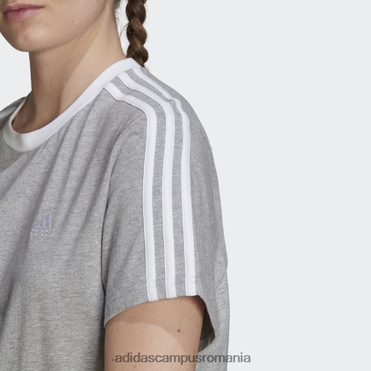 adidas campus romania tricou cu 3 dungi gri mediu essentials femei gri mediu/alb J266N216990