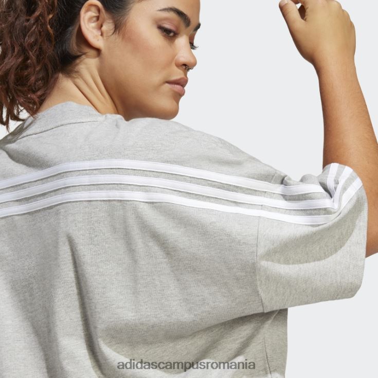 adidas campus romania tricou cu 3 dungi (plus mărime) gri mediu adidas femei gri mediu J266N29210