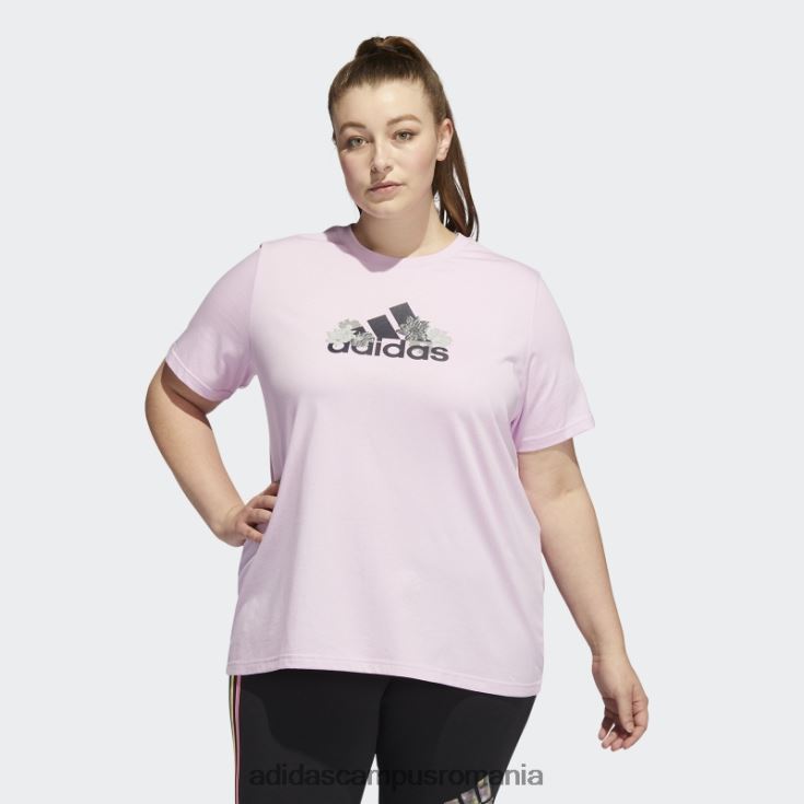 adidas campus romania tricou cu grafic floral (mărime plus) lila adidas femei liliac J266N210446