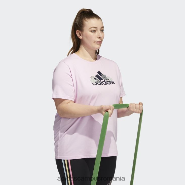 adidas campus romania tricou cu grafic floral (mărime plus) lila adidas femei liliac J266N210446