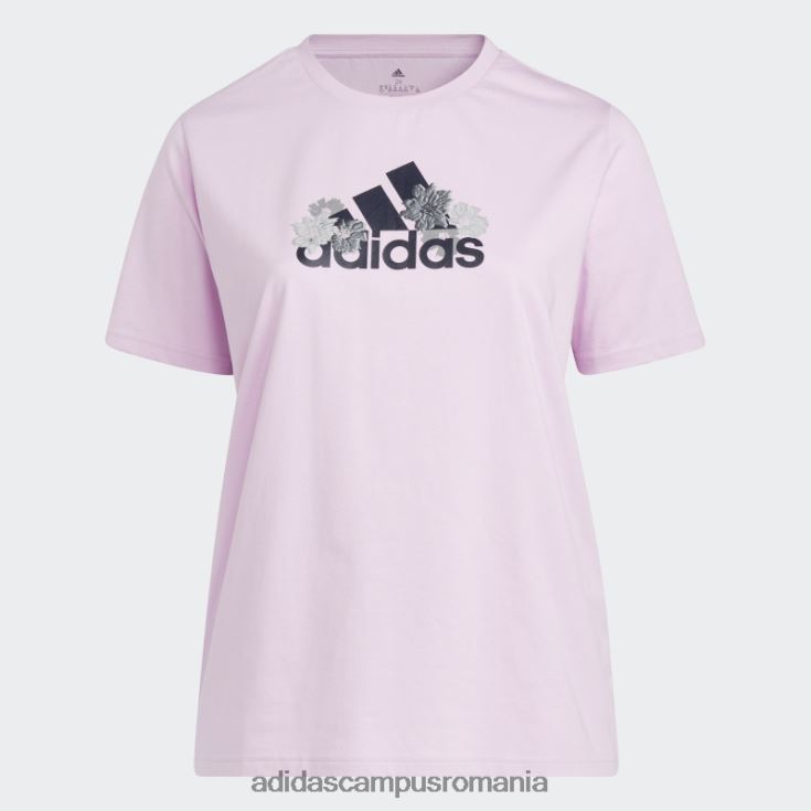 adidas campus romania tricou cu grafic floral (mărime plus) lila adidas femei liliac J266N210446