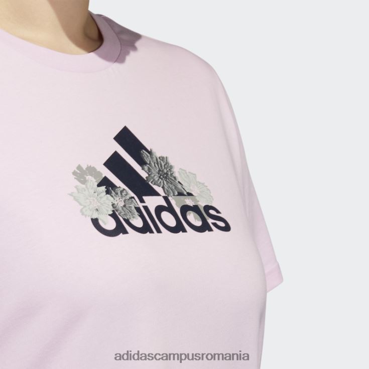 adidas campus romania tricou cu grafic floral (mărime plus) lila adidas femei liliac J266N210446