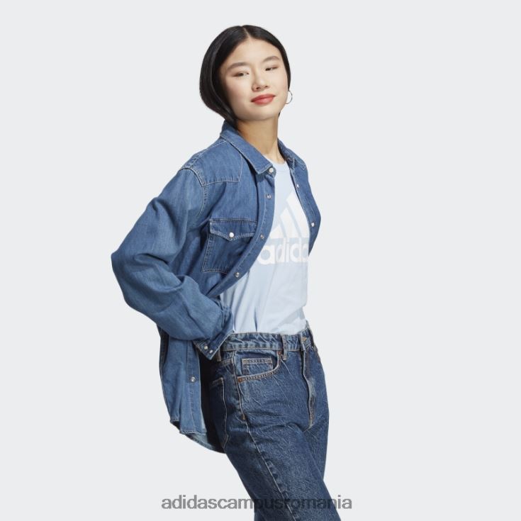 adidas campus romania tricou cu logo albastru albastru essentials femei albastru zori/alb J266N29598