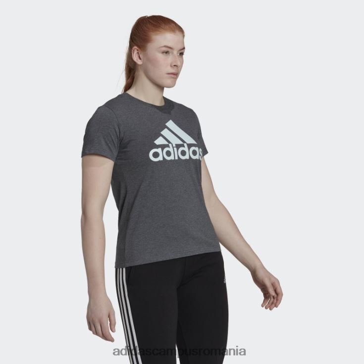adidas campus romania tricou cu logo gri închis heather essentials femei gri închis erica/albastru J266N210331
