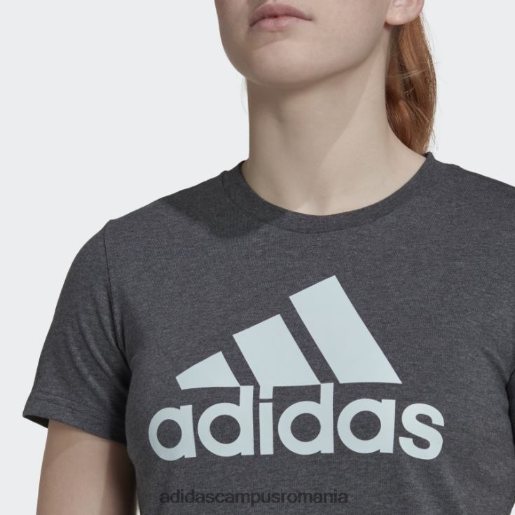 adidas campus romania tricou cu logo gri închis heather essentials femei gri închis erica/albastru J266N210331