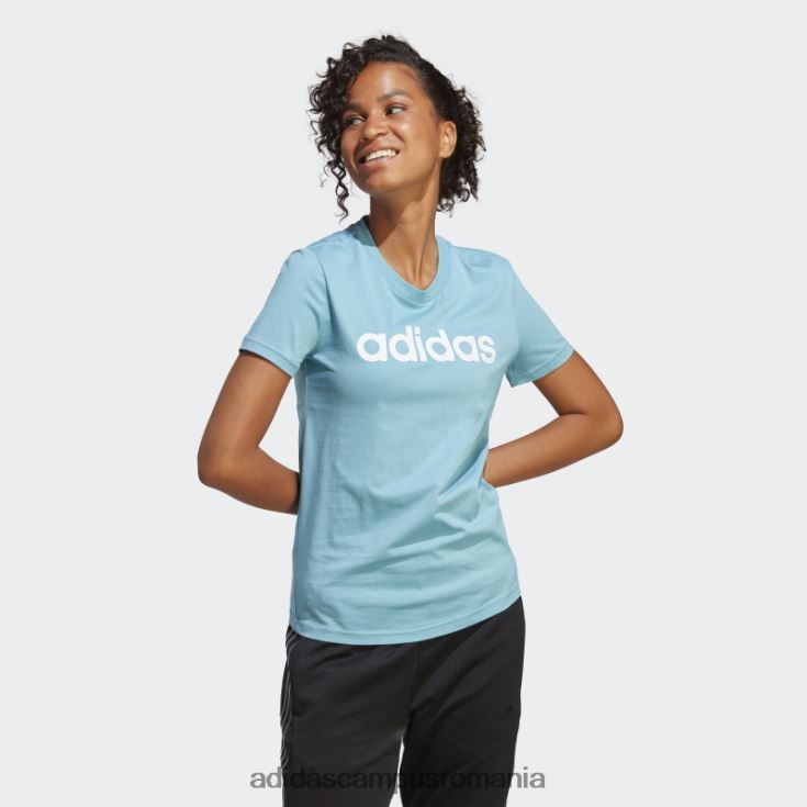 adidas campus romania tricou cu logo subțire essentials albastru adidas femei albastru alb J266N216416