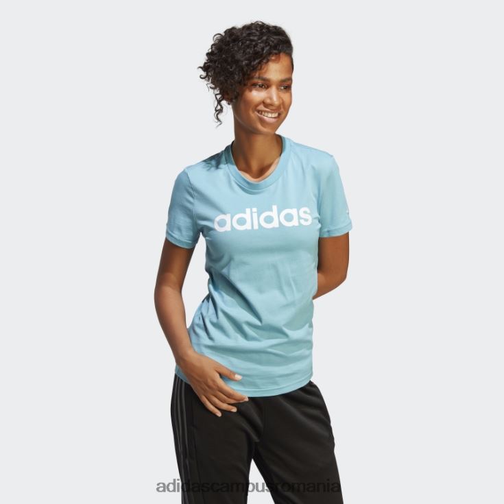 adidas campus romania tricou cu logo subțire essentials albastru adidas femei albastru alb J266N216416