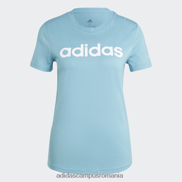 adidas campus romania tricou cu logo subțire essentials albastru adidas femei albastru alb J266N216416
