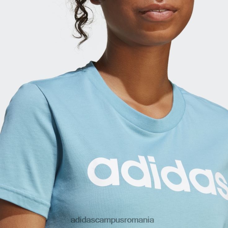 adidas campus romania tricou cu logo subțire essentials albastru adidas femei albastru alb J266N216416