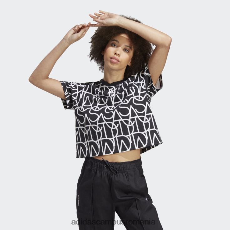 adidas campus romania tricou negru cu grafic boyfriend fierbinte femei negru/multicolor/alb J266N217439