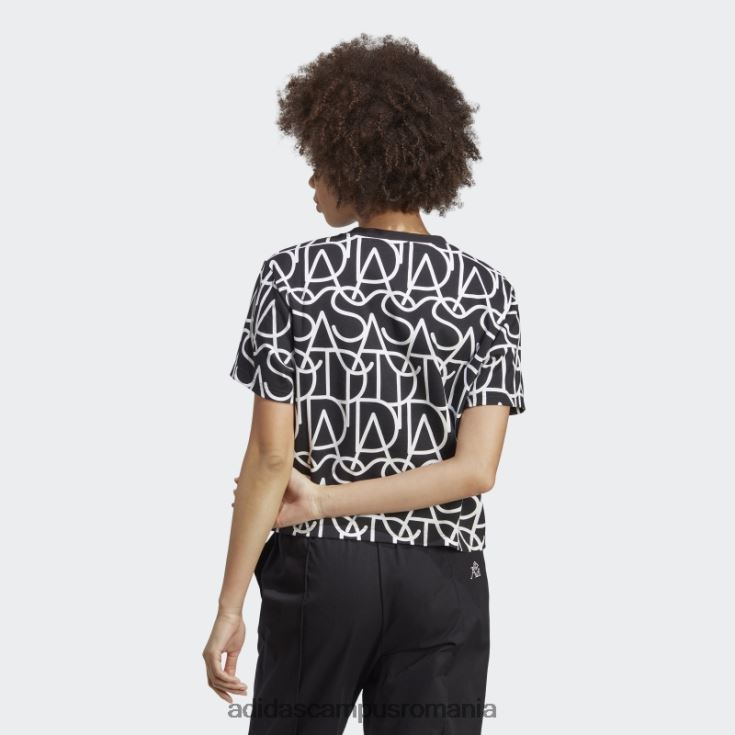 adidas campus romania tricou negru cu grafic boyfriend fierbinte femei negru/multicolor/alb J266N217439