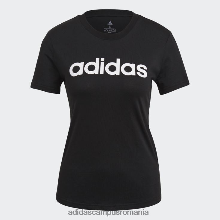 adidas campus romania tricou negru cu logo subțire essentials femei alb negru J266N216438