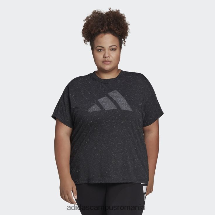 adidas campus romania tricou negru melange future icons winners 3.0 (mărime plus) femei melange negru J266N210367