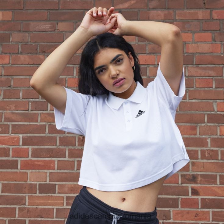adidas campus romania tricou polo decupat din piqué alb femei alb J266N210712