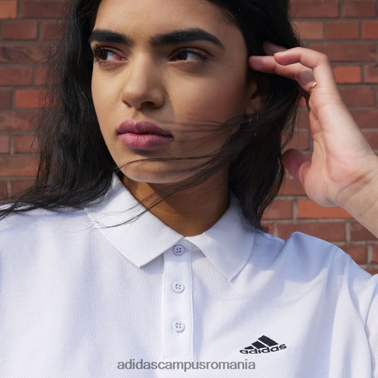adidas campus romania tricou polo decupat din piqué alb femei alb J266N210712